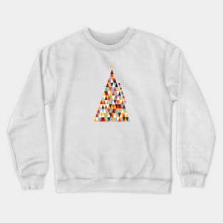 Colorful Christmas Tree Illustration Crewneck Sweatshirt